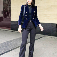 Vintage Velvet Blazer Coat,Blue Velvet Jacket,Coffee Blazer Suit,Black Belted Velvet Blazer Coat,Wedding Guest Suit Women,Autumn Spring Suit Vivian Seven