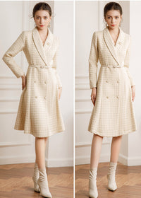 fit & flare tweed coat