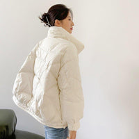 White Quilted Down Puffer Jacket Coat Vivian Seven