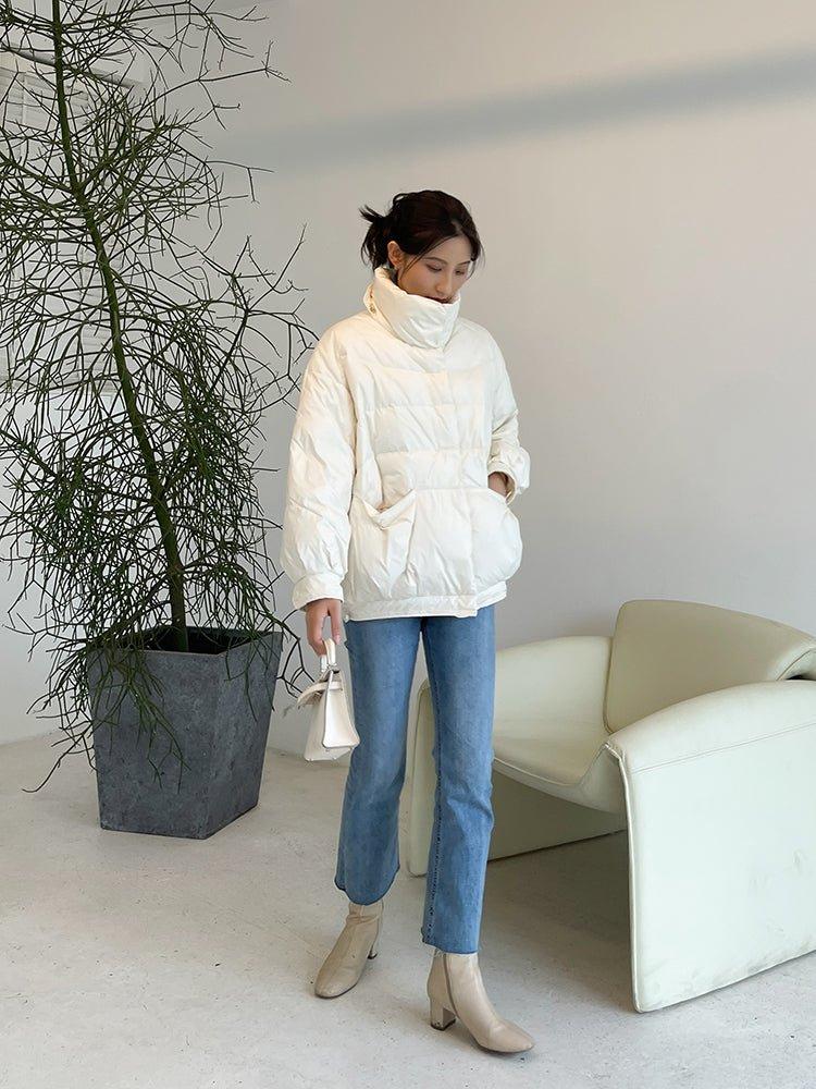White Quilted Down Puffer Jacket Coat Vivian Seven