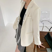White ribbon Blazer Suit Coat Vivian Seven