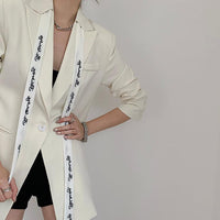 White ribbon Blazer Suit Coat Vivian Seven
