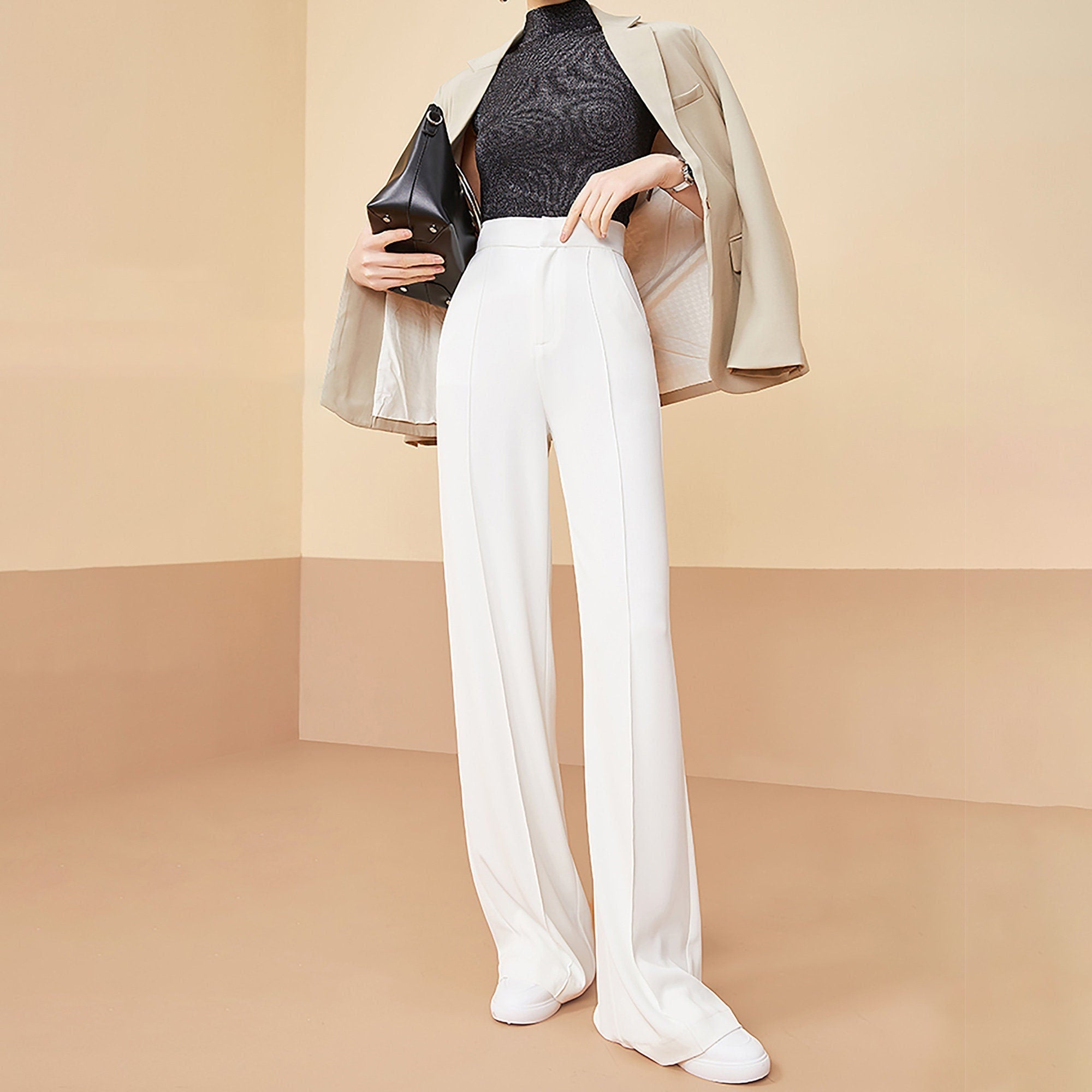 Amy High Waist Wide Leg Pants | Vivian Seven 27 / White Amy High Waist Wide Leg Pants | Vivian Seven 27 / White