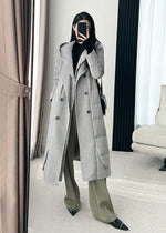 gray down coat for women