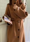 brown long wool coat