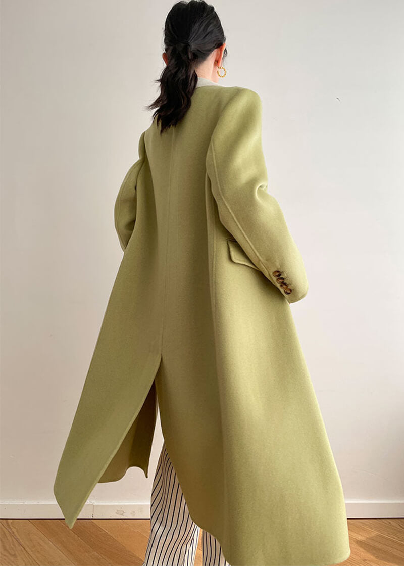 green midi coat
