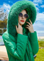 Christy Green Waterproof Fox Fur Hooded Down Puffer Parka Coat