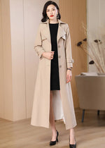 Women's Oversize Long Trench Coat,Belted Double-Breasted Coat for women,Beige Long Trench Coat,Long Rain Coat,Autumn Trench Coat,Spring Coat