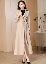 Women's Oversize Long Trench Coat,Belted Double-Breasted Coat for women,Beige Long Trench Coat,Long Rain Coat,Autumn Trench Coat,Spring Coat