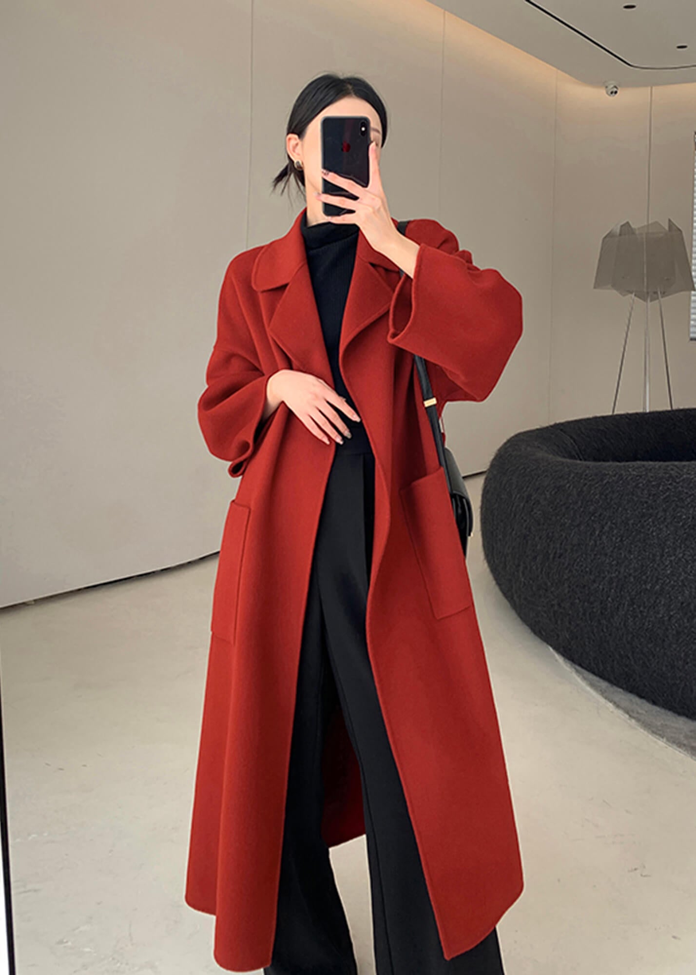 Wine wool clearance coat