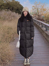 Women Beige Stand Up Collar Quilted Puffer Coat Black Oversize Winter Parka Coat Vivian Seven
