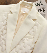 Women Beige Wool Blazer Coat,White Wool Suit,Wool Blazer,Autumn Wool Coat,Wool Jacket Women,White Wool Blazer Coat,Winter Coat,White Suit Vivian Seven