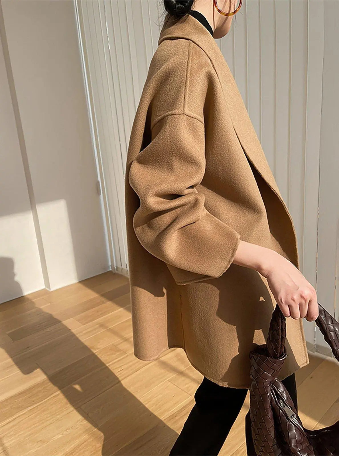 Women's Double Face Wool Wrap Coat | Vivian Seven