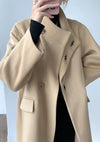 Women Black A-Line Wool Long Coat,Light Camel Long Wool Coat,Wool Overcoat,Winter wool coat,Oversize wool Coat,Black Long Coat,khaki coat Vivian Seven