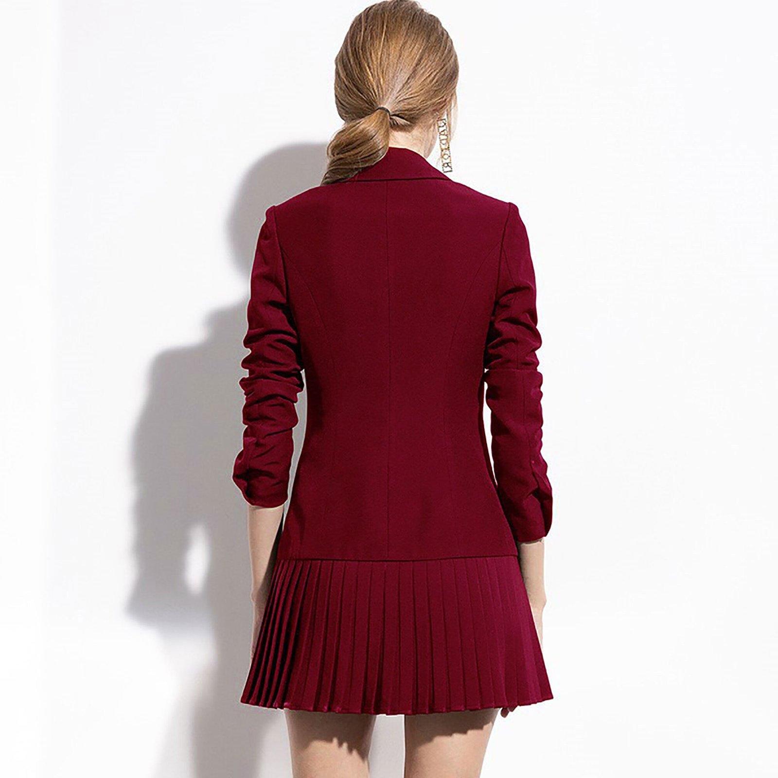 Long Sleeve Fit & Flare Blazer Mini Dress | Vivian Seven Long Sleeve Fit & Flare Blazer Mini Dress | Vivian Seven