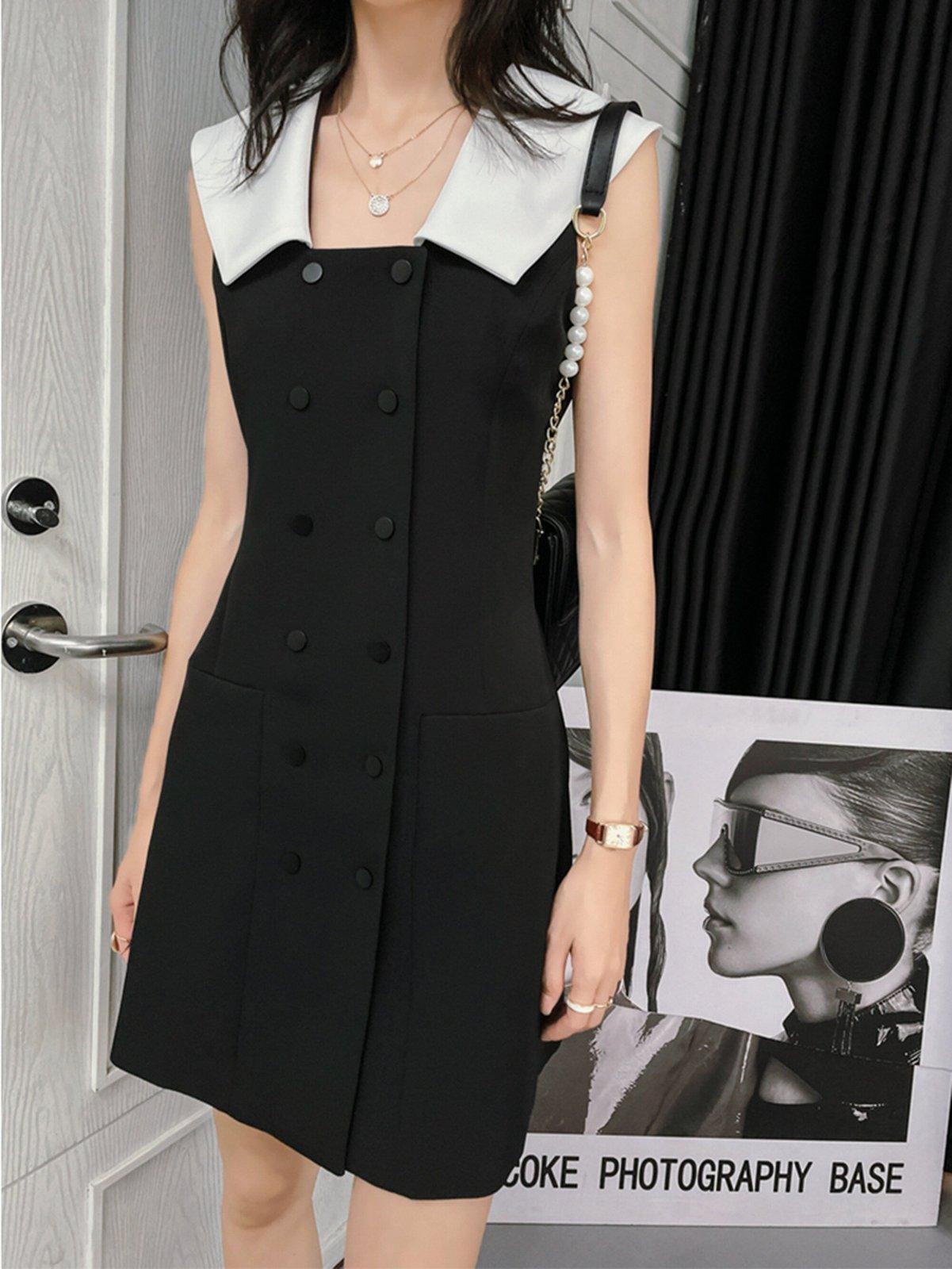 Vestidos Con Blusa Debajo Tumblr Colorblock Sleeveless Double Breasted Mini Dress Vivian Seven S Vestidos Con Blusa Debajo Tumblr Colorblock Sleeveless Double Breasted Mini Dress Vivian Seven S