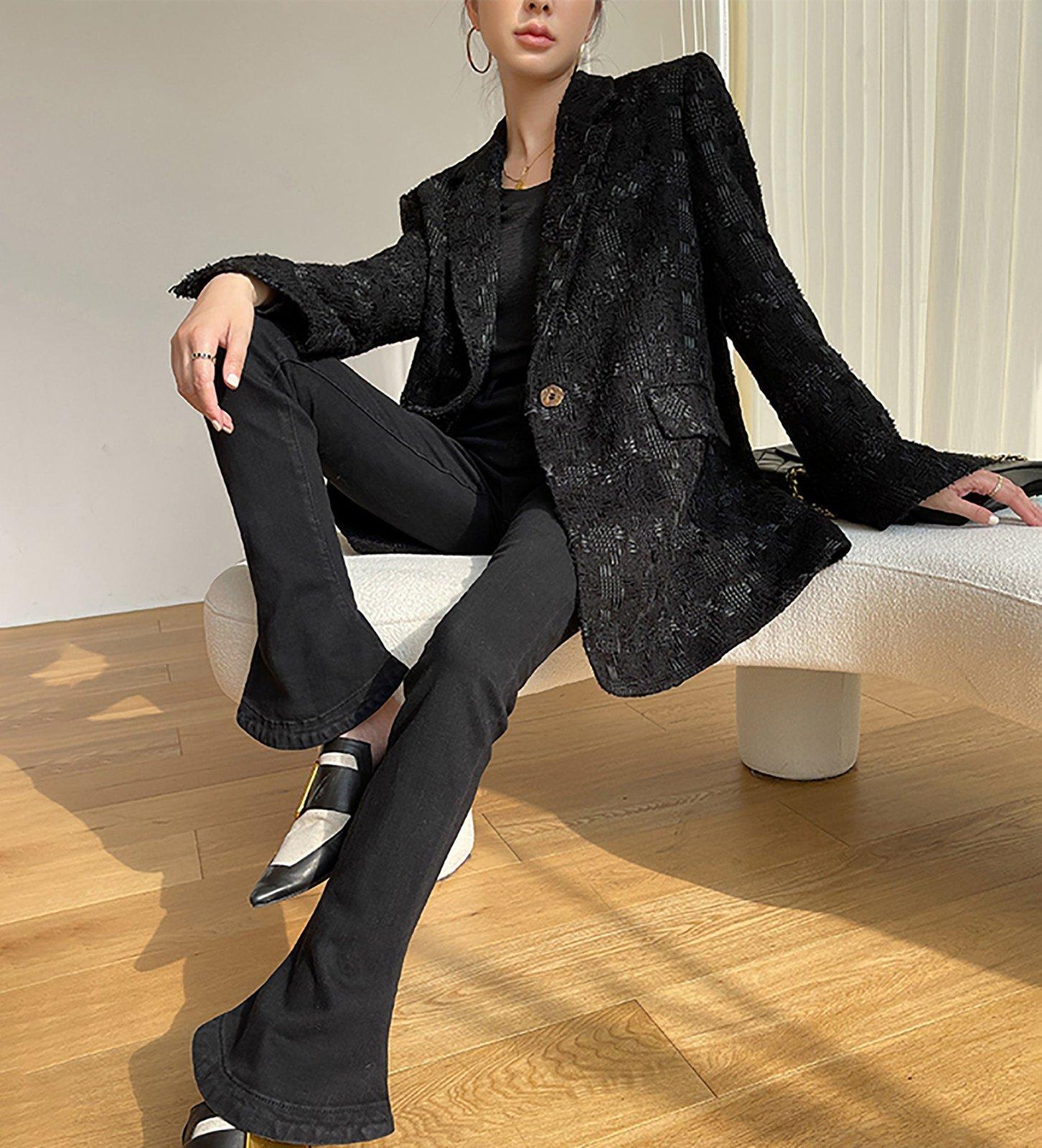 Theory Rory Stretch-Wool Black Two Button Classic Career Blazer Jacket  Women's 4 | eBay
