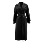 Women Black Wool Coat winter woolen cloak coat Fall Wool Long Coat Oversize Wool Cape Overcoat Outerwear Black Wool Long Trench Coat Vivian Seven