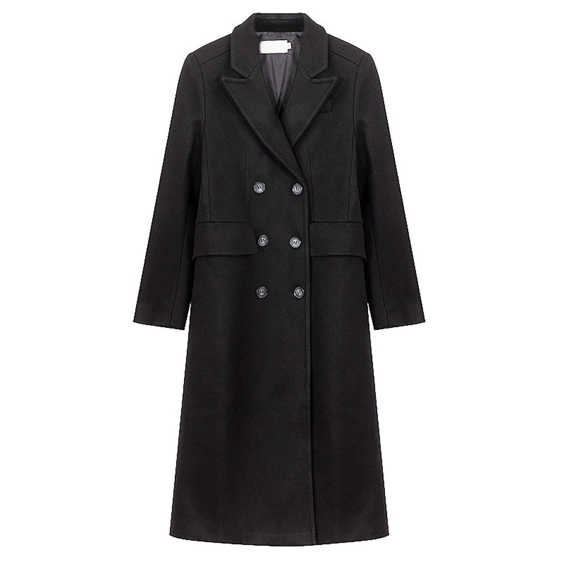Women Black Wool Long Coat,Double Breasted Coat,Oversize Wool Coat,Black Long Maxi Coat,Winter Coat Women,Thicken Woolen Coat,Women Overcoat Vivian Seven