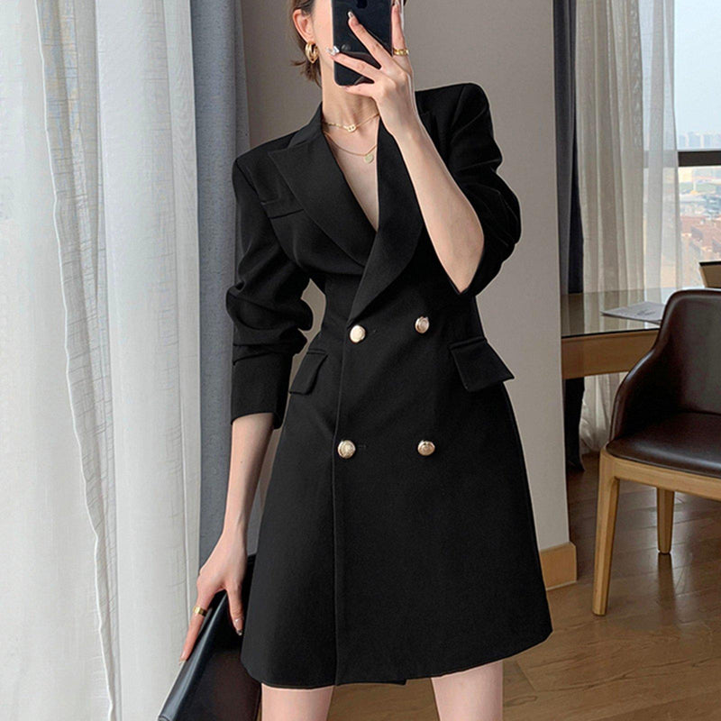 Women´s Double-breasted Dress Coat Winter Long Sleeve Jacket