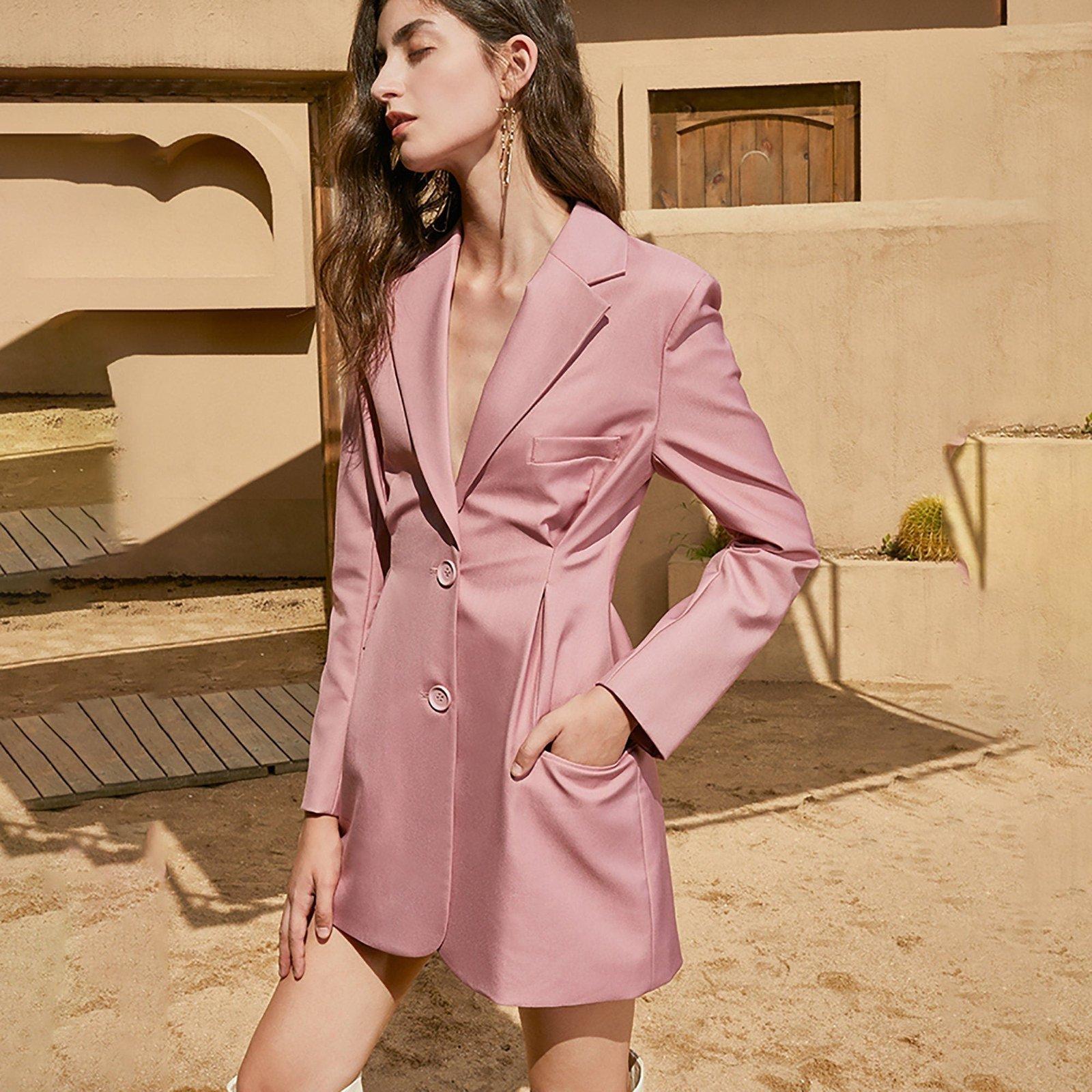 Long Sleeve Single Breasted Mini Blazer Dress Long Sleeve Single Breasted Mini Blazer Dress