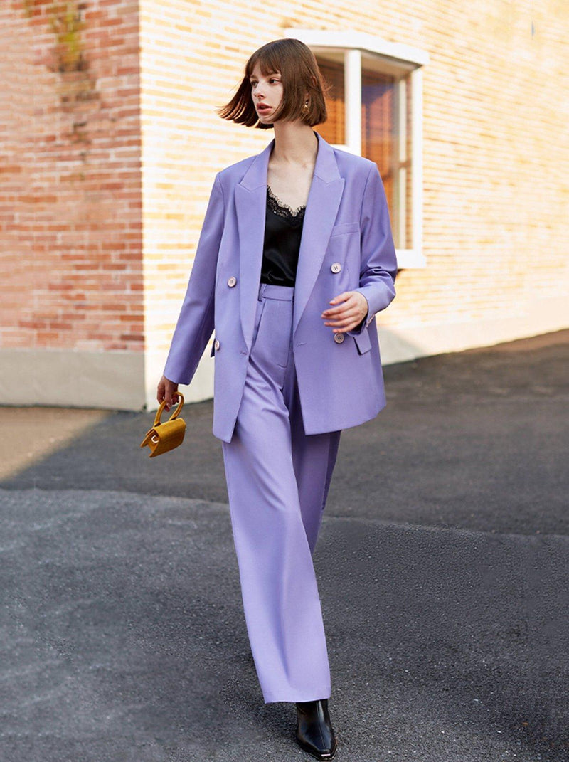 Women Blazer,Purple Loose Blazer,Oversize suit,Double Breasted Suit,jacket for women,loose suit jacket,Spring Autumn outfit,Women's coat Vivian Seven