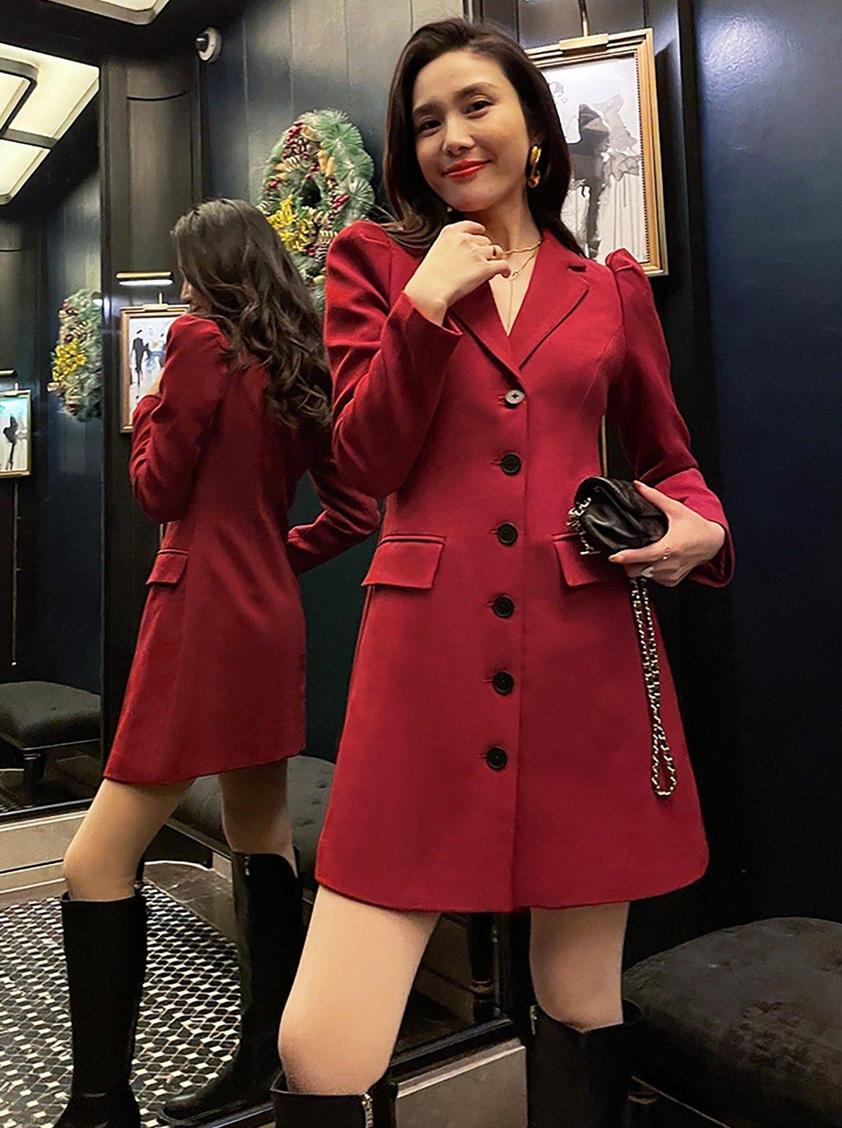 Single Breasted Thigh-Length Trench Coat Vivian Seven Single Breasted Thigh-Length Trench Coat Vivian Seven