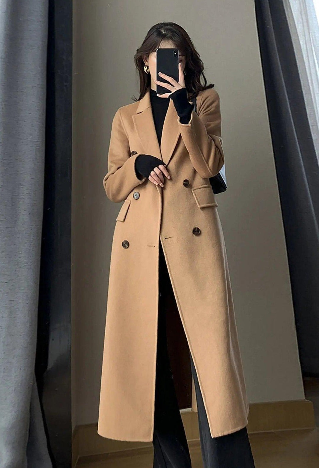CASHMERE BLEND DOUBLE TAILORED COAT