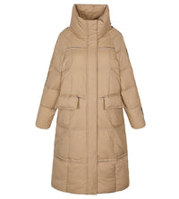 Women Down Coat,Casual Warm Puffy Coat,Belted Down Jacket,Puffer Coat,Beige Long Down Jacket,Winter coat,Oversize Down Jacket,Vivian7 C109 Vivian Seven