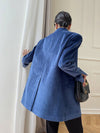 Women Corduroy Blazer Vest Set,Blue Blazer+Vest,Oversize Suit,Blue Suit Women,Cotton Blazer Coat,Suit Vest,Corduroy Suit Vest,Autumn Suit Vivian Seven
