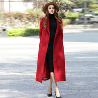 Women Custom Long Wool Coat,Winter thick woolen coat over the knee long Wool Blend Coat,wedding Cashmere Coat,Women Overcoat,Red Black Coat Vivian Seven