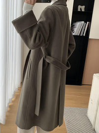 Women Double Faced Wool Long Coat,Handmade Coat,White Long Wool Coat,Olive Wool Overcoat,Wrap Wool Coat,Warm Winter Coat,Oversize Wool Coat Vivian Seven
