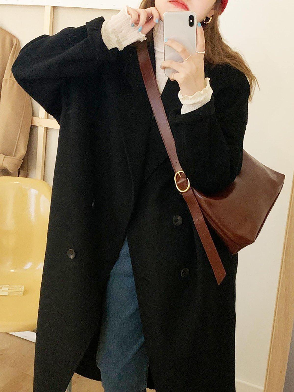 Double Face Wool Long Coat – Vivian Seven