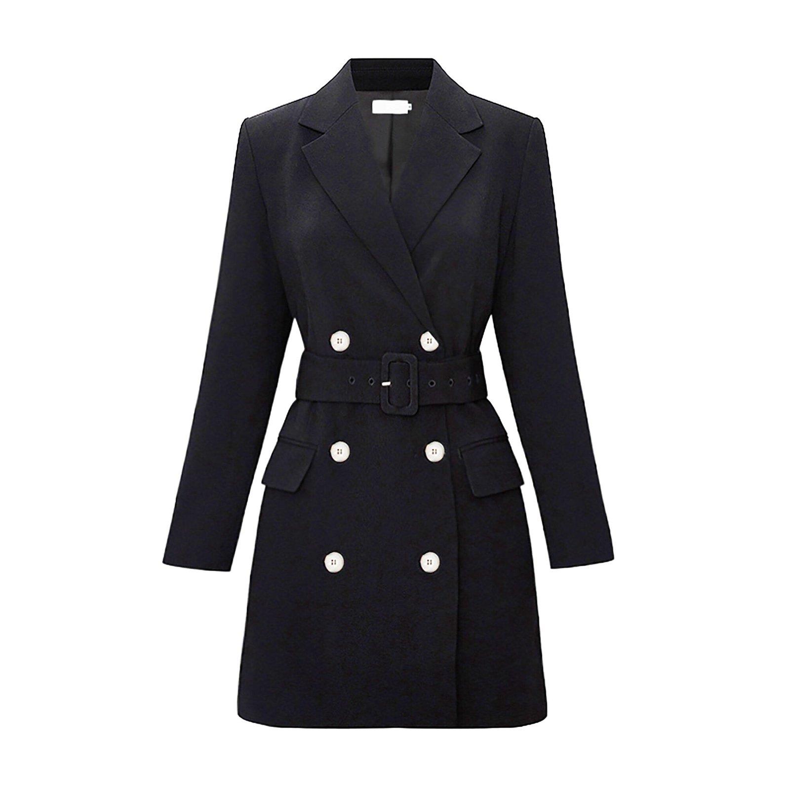 Double Breasted Belted Long Sleeve Blazer Dress | Vivian Seven M / Tan Double Breasted Belted Long Sleeve Blazer Dress | Vivian Seven M / Tan