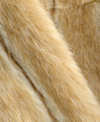 Women Faux Fur Coat,Contrast Color Faux Fur Jacket,Warm Winter Coat,Short Faux Fur Coat,Camel Color Blocking Jacket,Thick Winter Coat Women Vivian Seven