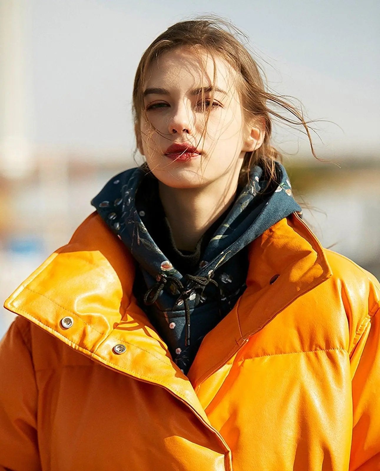 Faux Leather Filled Down Puffer Jacket | Vivian Seven Faux Leather Filled Down Puffer Jacket | Vivian Seven