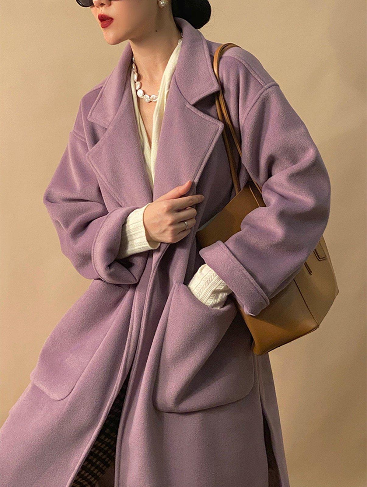 Light Purple Wool Blend Coat