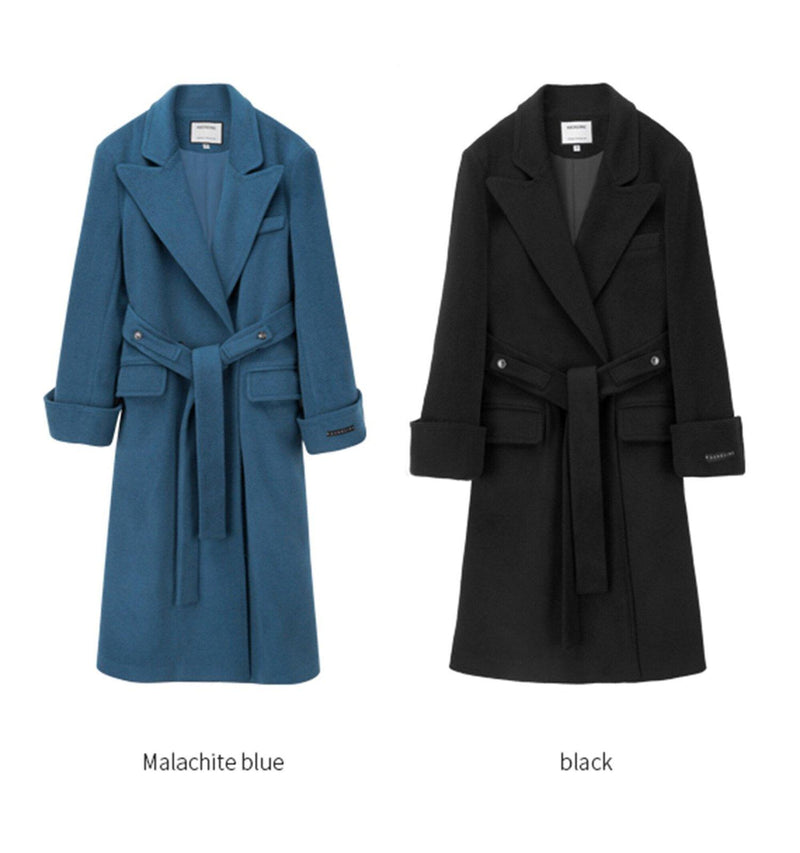 Women Long Wool Coat,Double Breasted Coat,Wool Overcoat,Winter Coat Women,Blue Wool Long Coat,Black Long Wool Coat,Wrap Wool Coat,Outerwear Vivian Seven