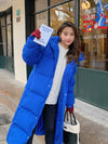 Women Loose Blue Hooded Quilted Puffer Coat Black Oversize Winter Parka Coat Vivian Seven
