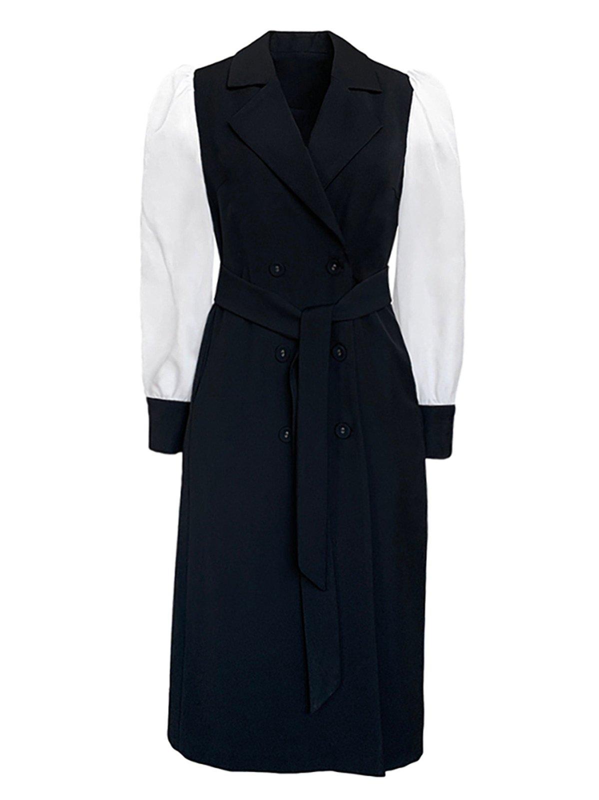 long sleeve belted blazer dress Long Sleeve Shoulder Detail Belted Blazer Dress In Taupe | EGO US