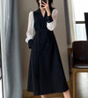 Patchwork Long Sleeve Belted Blazer Dress Vivian Seven