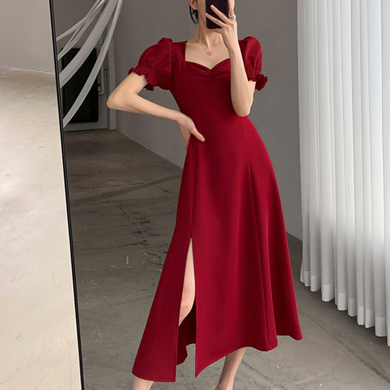 Sweetheart Short Sleeve Fit & Flare Dress | Vivian Seven Sweetheart Short Sleeve Fit & Flare Dress | Vivian Seven