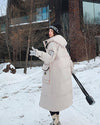 Women Oversize White Hooded Long Warm Quilted Down Puffer Parka Coat Vivian Seven