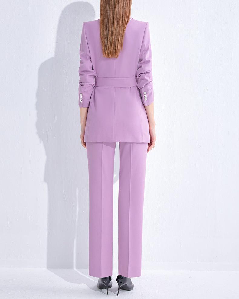 Lavender Pants Suit for Women, Office Pant Suit Set for Women, Blazer Suit  Set Womens, High Waist Straight Pants, Blazer and Trousers Women -   Finland