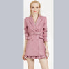 womens pink blazer and skirt set