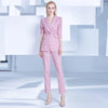 Pink Plaid Belted Blazer & Skinny Pants Set Vivian Seven