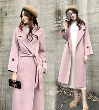 Women Pink Wool Coat,Long Wool Coat,Women Wool Overcoat,Wrap Wool Coat,Winter Wool Coat,Wool Trench Coat For Women,Pink Long Wool Coat Vivian Seven