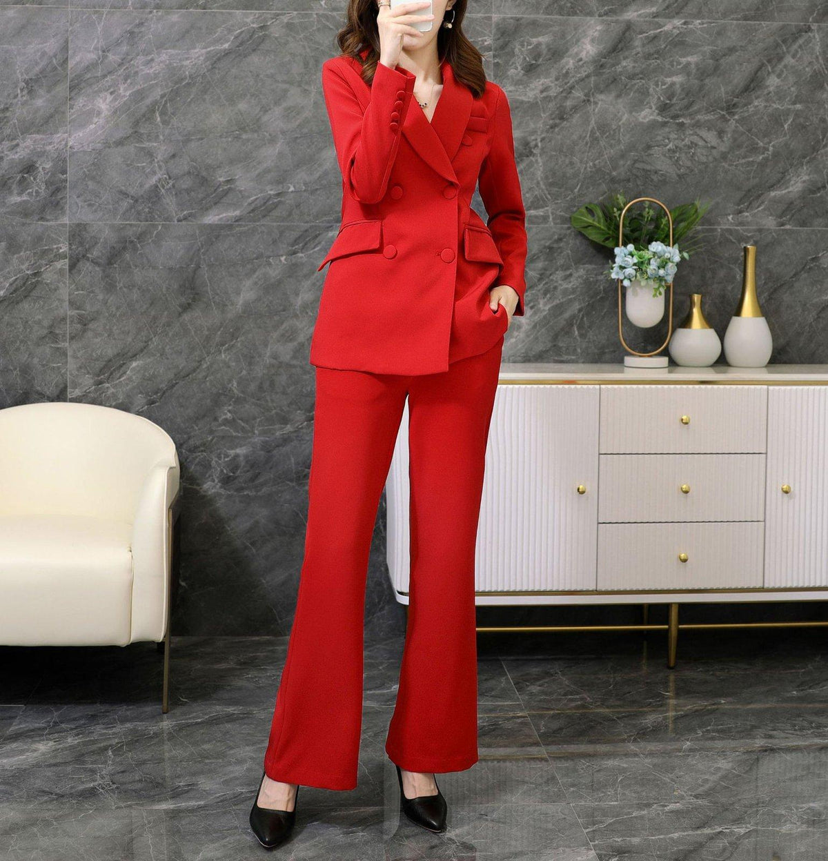 Red Pant Suit for Women, Dressy Pant Suits for Women , Two Piece Suit, Women  Formal Wear, Womens Suit, Womens Wedding Suit Set -  Singapore