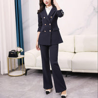 Formal Double-Breasted Office Blazer & Pants Two Piece Set Vivian Seven