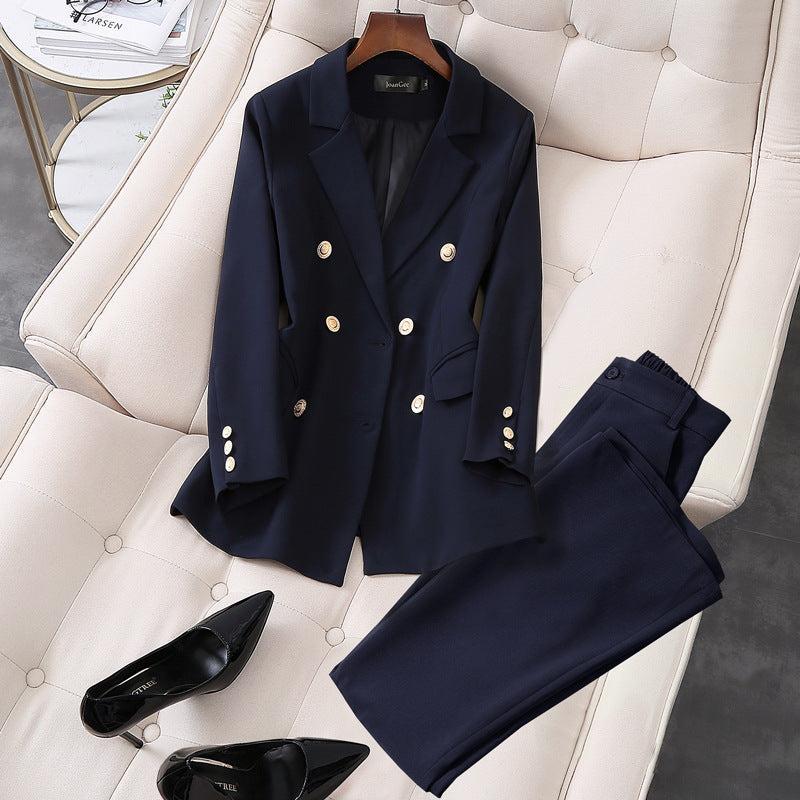 Formal Double-Breasted Office Blazer & Pants Two Piece Set Vivian Seven